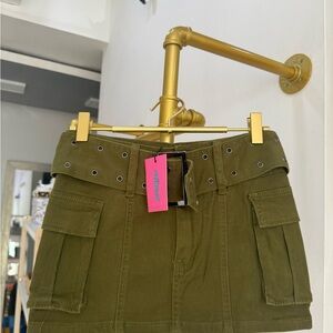 Edikted Green Cargo Skirt
